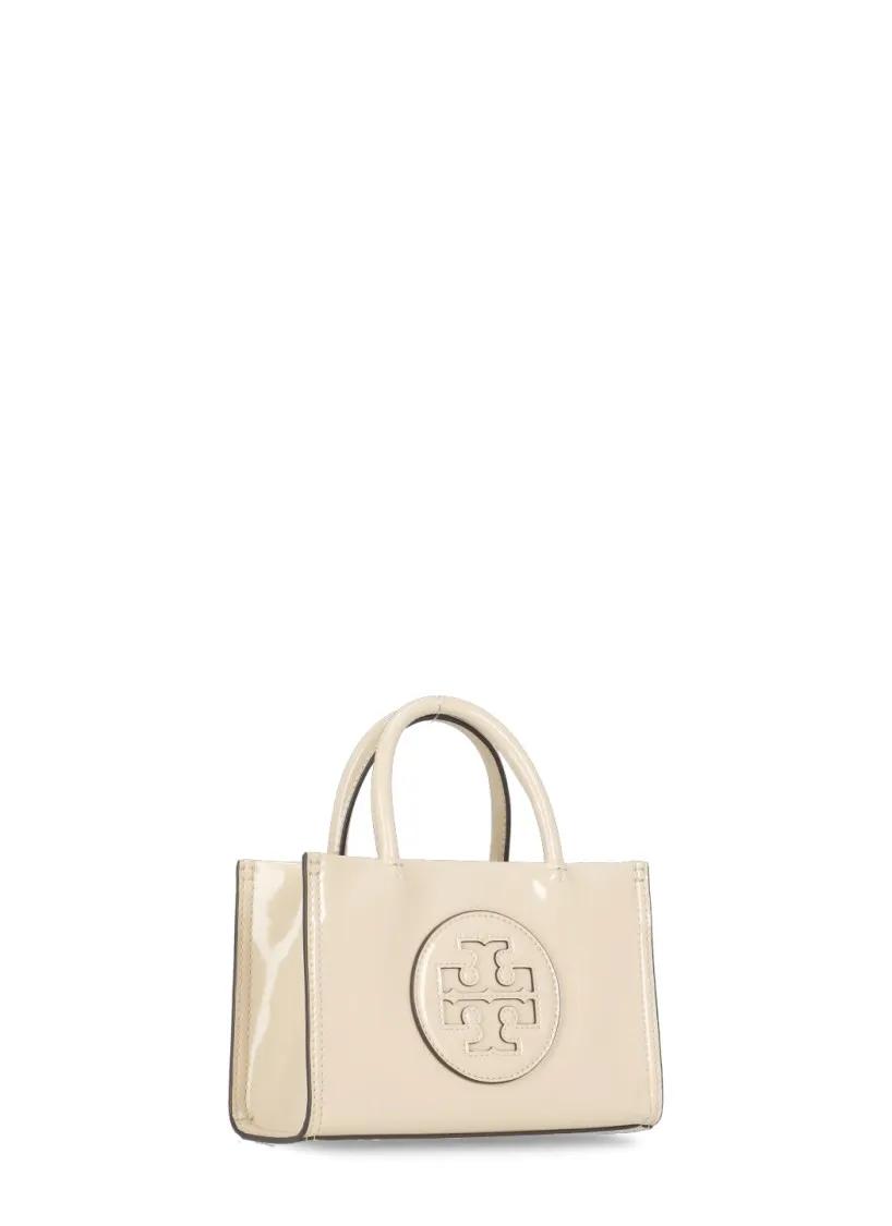TORY BURCH Shoppers & Totes Natural Ella Bio Patent Mini Tote in beige