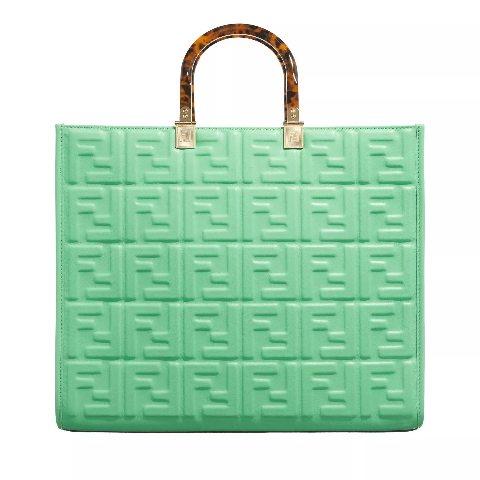 Fendi Sunshine Embossed Leather Tote Bag Edamame Tote