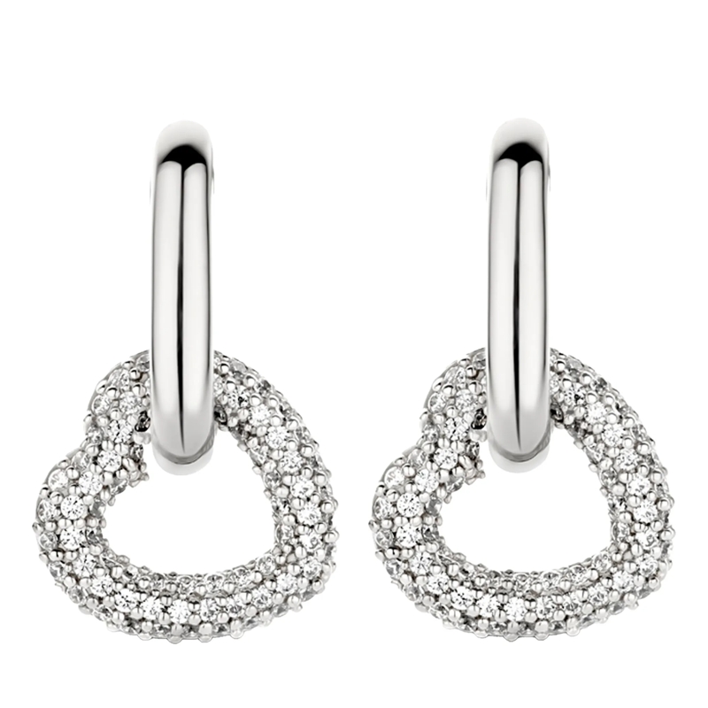 Ti Sento Ohrstecker 925er Sterlingsilber The Heart Pendant Creole silber(Image 3)