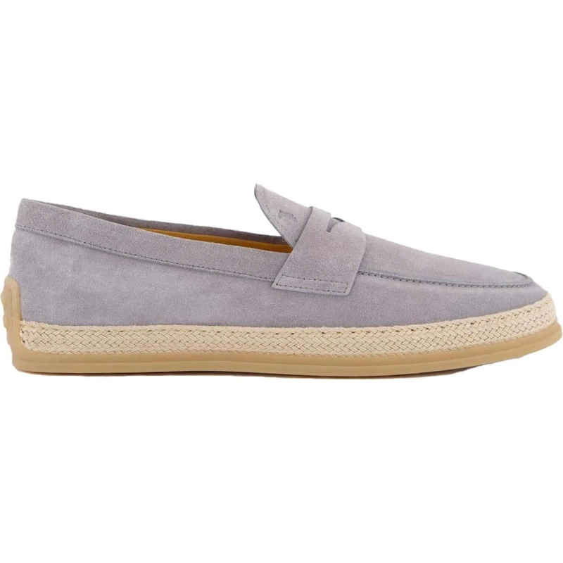 Tod's Loafer Heren Gomma Rafia Mocassin Grijs grau