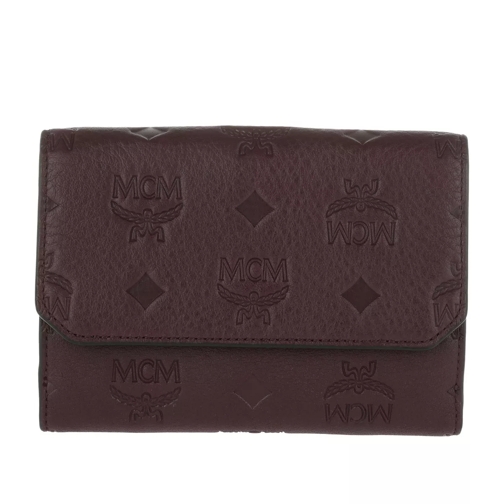 MCM Klara Leather Fold Medium Wallet Rustic Brown Portefeuille à rabat