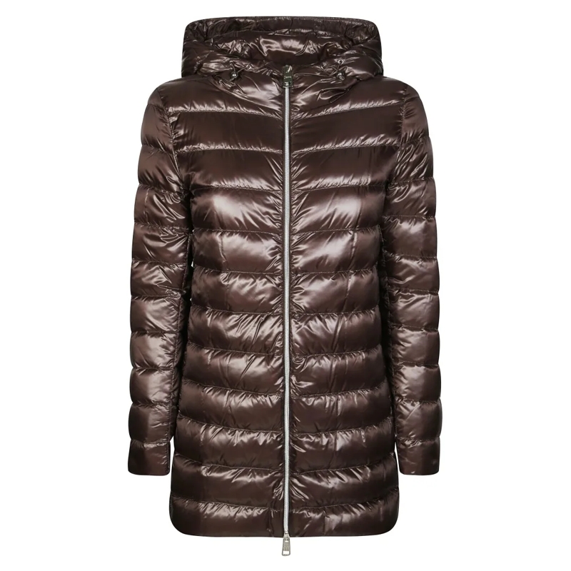 Herno  A-Shape Brown Ultralight Down Coat With Hood Brown