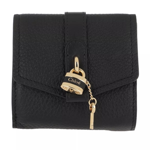Chloé Aby Small Continental Wallet Black Tri-Fold Portemonnee