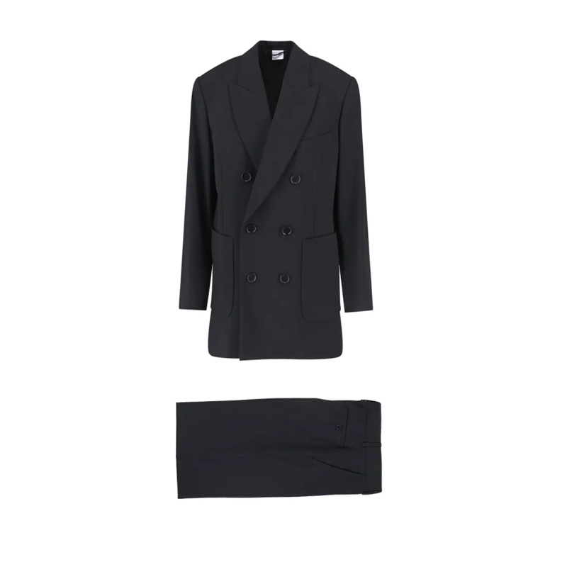 Aspesi Anzugkombination Double-Breasted Suit – Black Black