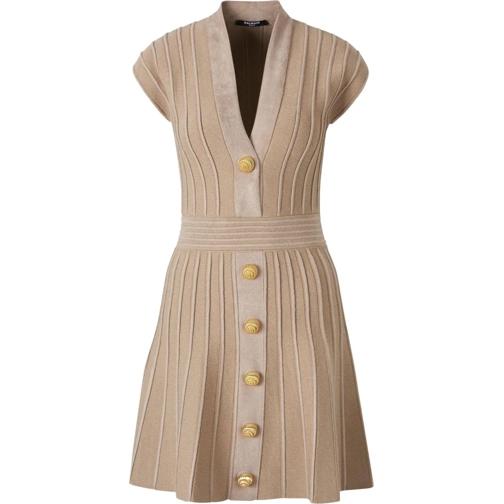 Balmain Midi Jurken Mini Knitted Dress beige