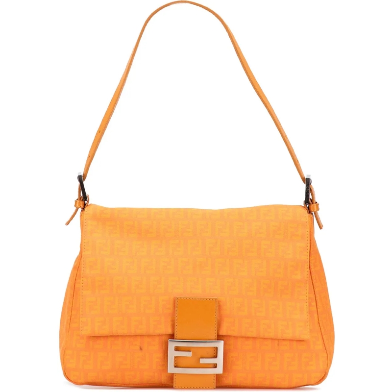 Fendi Schultertasche Zucchino Canvas Mamma Forever orange