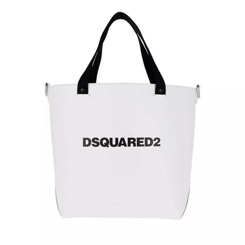 Dsquared2 Logo Print Bucket Bag White Tote