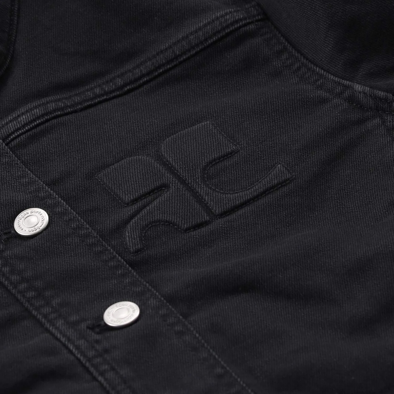 Courrèges Jeansjacke Jeansjacke mit Logo schwarz(Image 5)