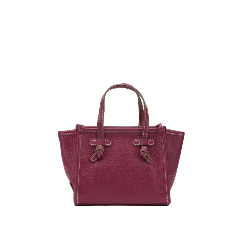 Gianni Chiarini Sac à bandoulière Structured Fuchsia Leather Handbag With Dual Top H Pink