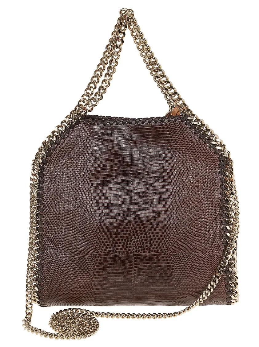 Stella Mccartney Shoppers Mini Tote Embossed Alter Mat in bruin