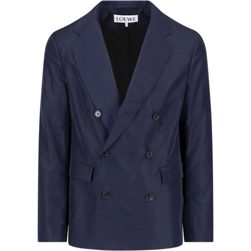 Loewe  Loewe Double Breasted Wool Blend Blazer blau