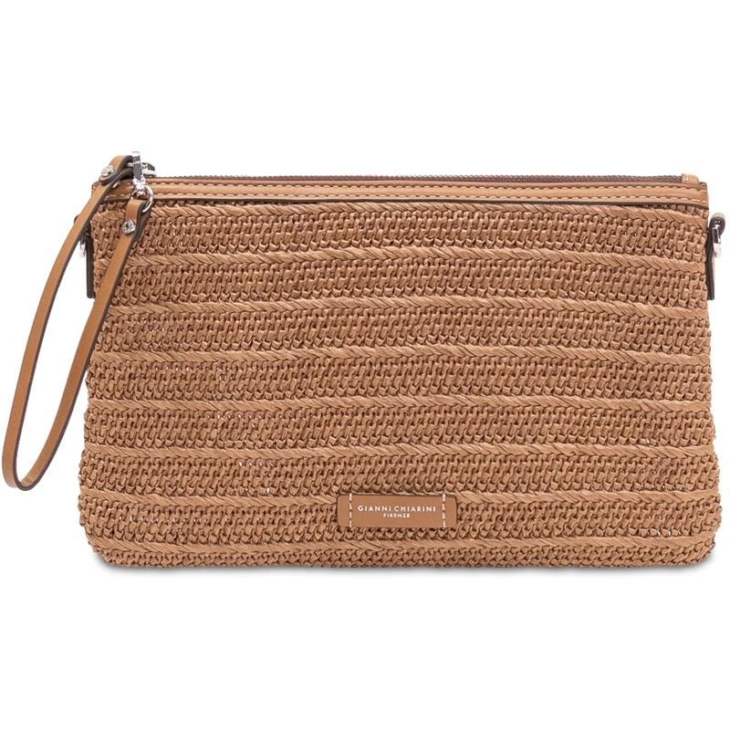 Gianni Chiarini Clutch Clutch Marcella Intrecciata con Zip e Laccetto beige