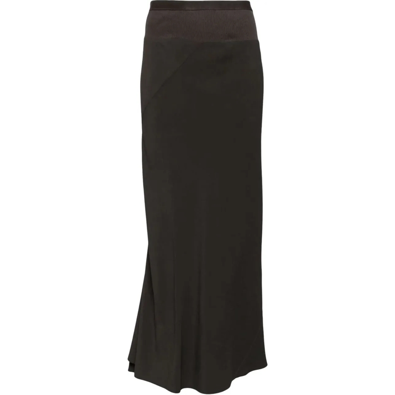 Rick Owens Midirok Calf Bias Skirt Dark Dust grau