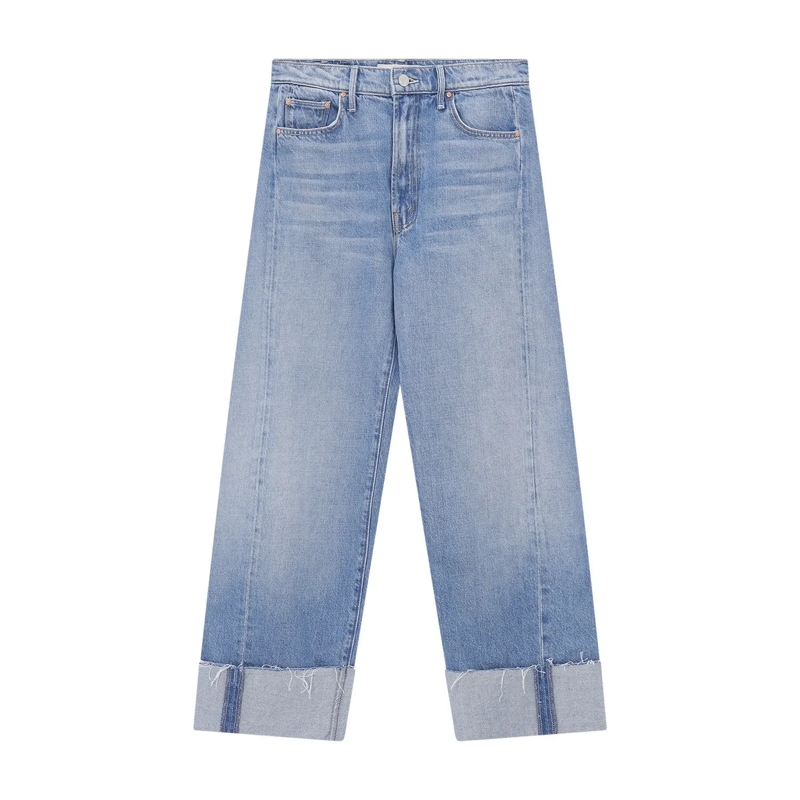 Mother Jeans Jeans The Half-Pipe Ankle Cuff Fray blau