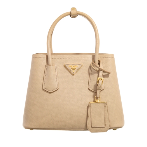 Prada Draagtas Double Handbag Saffiano Sabbia