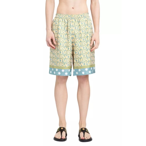 Versace All Over Linen Shorts Multicolor 