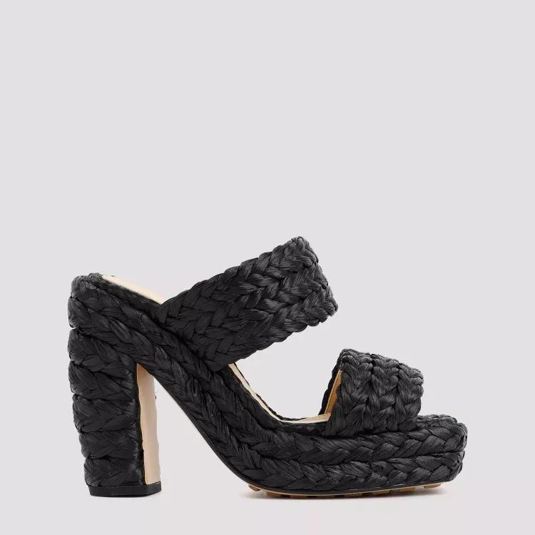 Thumbnail - Bottega Veneta Sandalen - Black Raffia Sandals - Gr. 37,5 (EU) - in Schwarz - für Damen