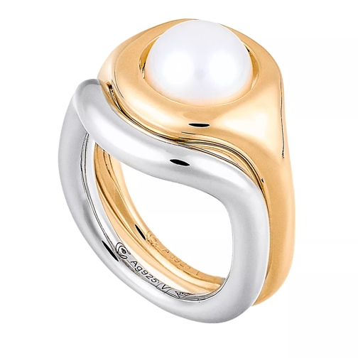 Charlotte Chesnais Bague Eclipse Perle Ring Yellow Gold Bicolor-Ring
