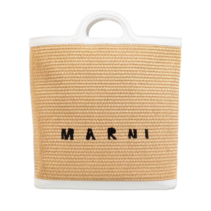 Marni Sac panier Tropicalia Crossbody Sand Storm/Lily White