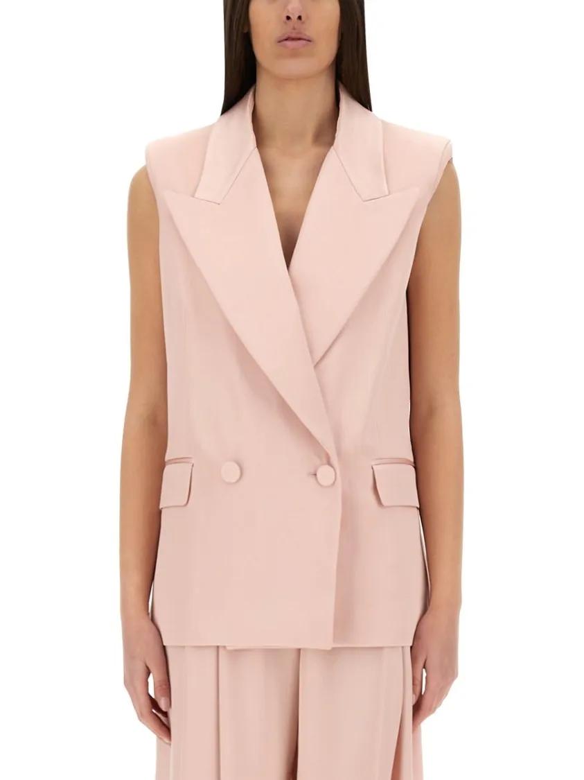 Thumbnail - Nina Ricci - Double-Breasted Sleeveless Jacket - Größe 38 - pink