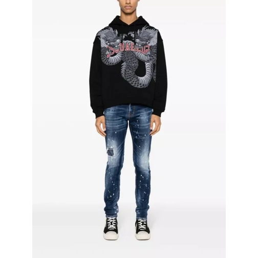 Dsquared2  Dragon-Print Cotton Hoodie Black