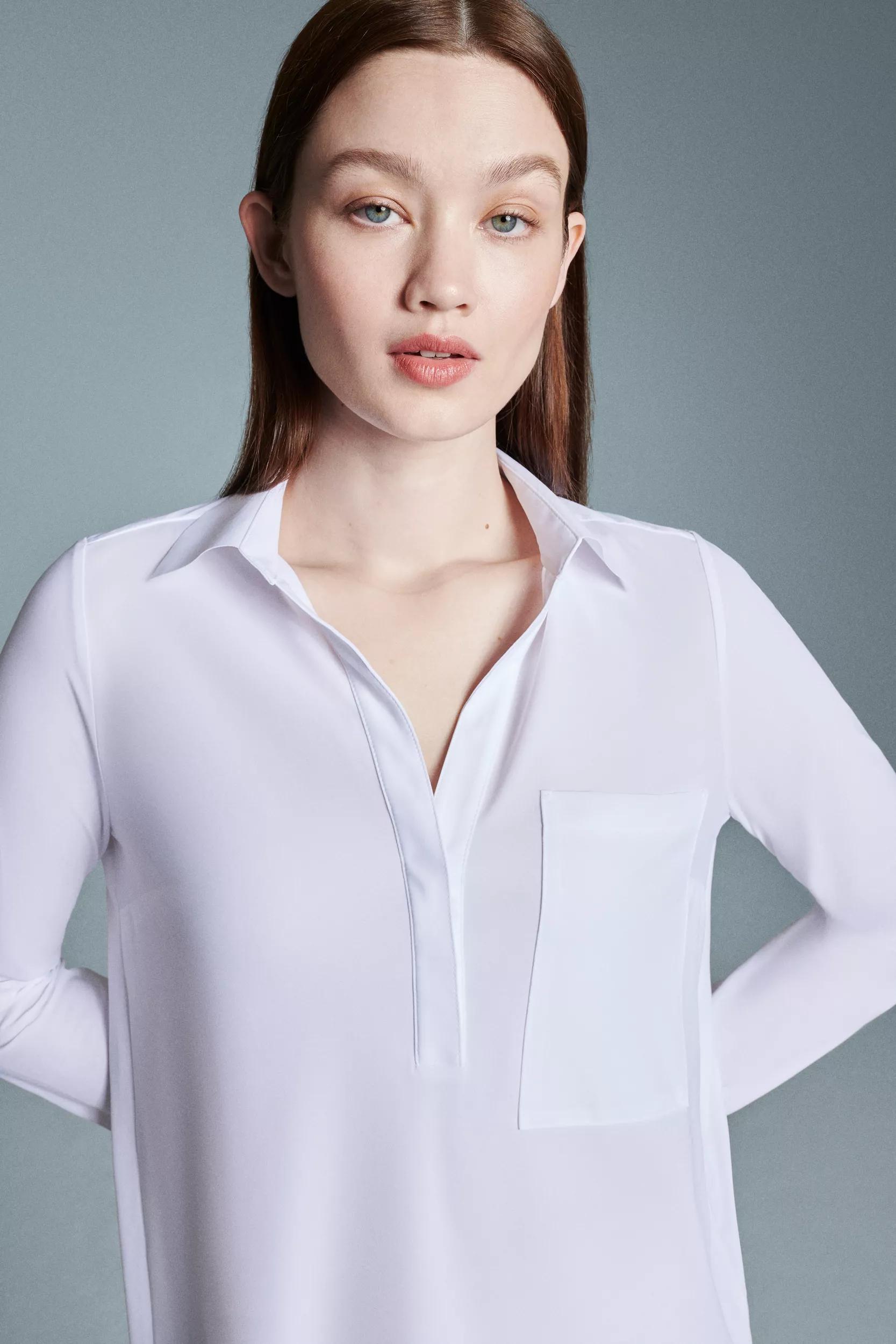 JAPAN TKY - Damen Bluse langer Arm - Größe S - white