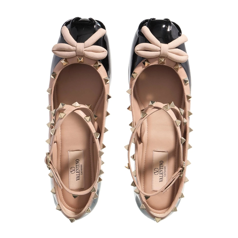 Valentino Garavani Ballerinas Ballerina Rockstud Nero Rose(Image 5)