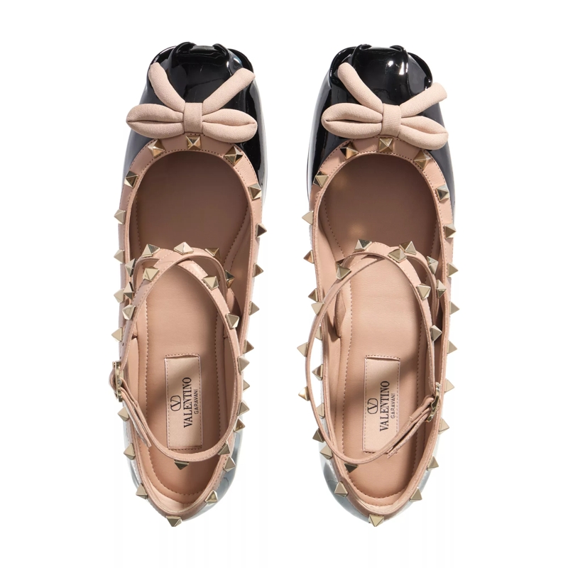 Valentino Garavani Ballerinas Ballerina Rockstud Nero Rose(Image 6)