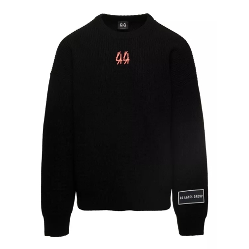 44 Label Group Kelvin' Black Sweater With Logo Patch And Print In Black 
