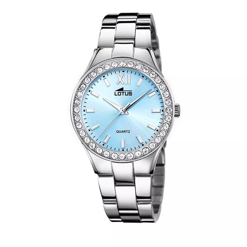 Lotus 316L Stainless Steel Watch Bracelet silver/light blue Quartz Horloge