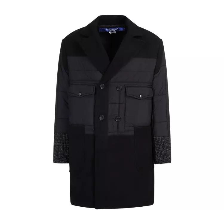 Junya Watanabe - Multipanel Wool Double Breast Coat - Größe L - black