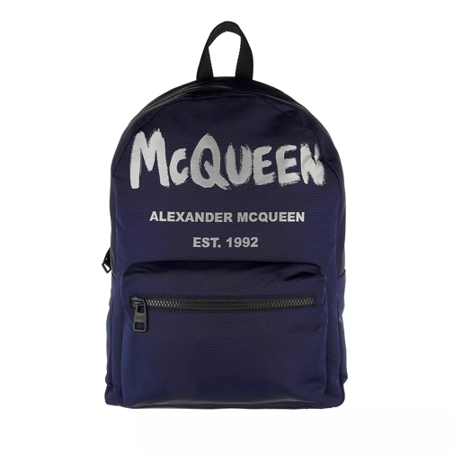 Alexander McQueen Metropolitan Graffiti Backpack Navy/White/Black Rucksack