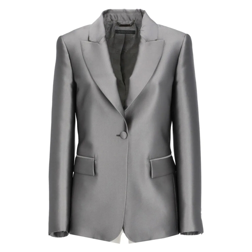 Alberta Ferretti Silk Jacket Grey Blazer