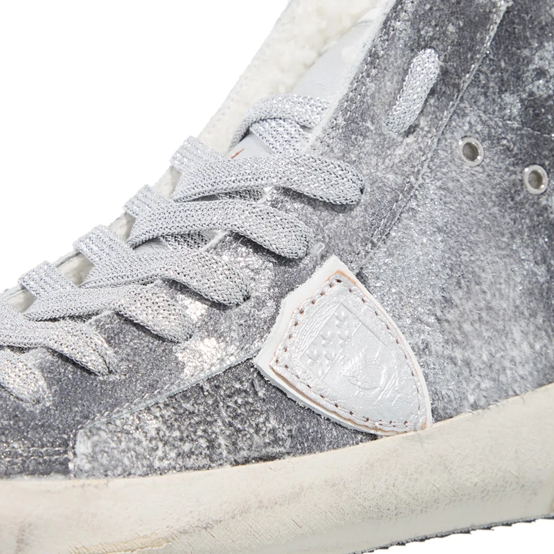 Philippe Model High-Top-Sneaker Prsx High Woman Legere Daim Metal Fur_Gris Arg(Image 5)