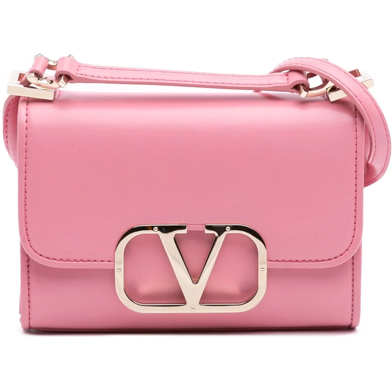 Valentino Garavani Schultertasche Small Leather VLogo Type Crossbody rose