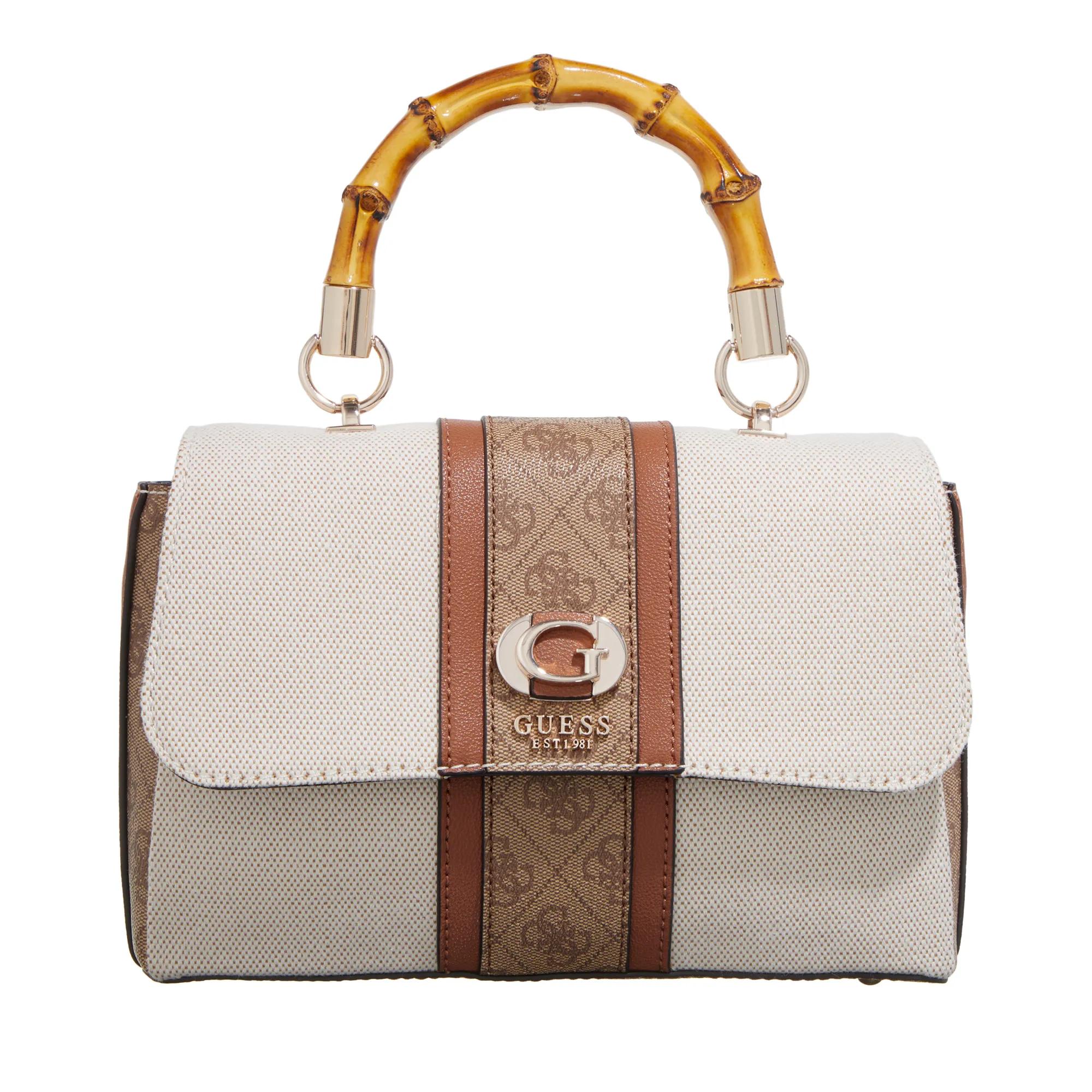 Guess Satchel Bag - Kerima Bamboo Top Handle Flap - Gr. unisize - in Beige - für Damen