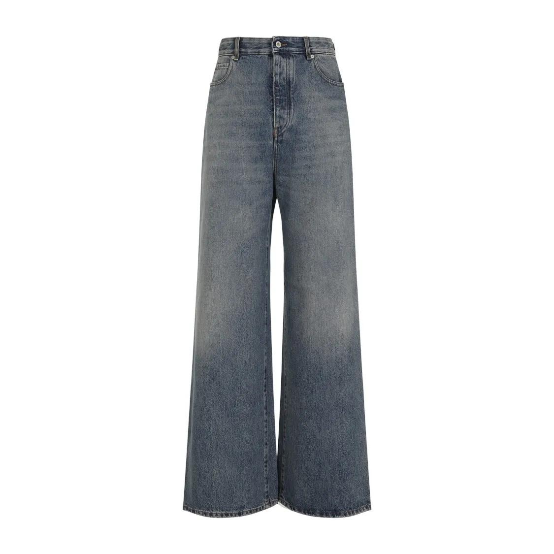 Loewe - Washed Denim Cotton Wide Leg Jeans - Größe 50 - blau