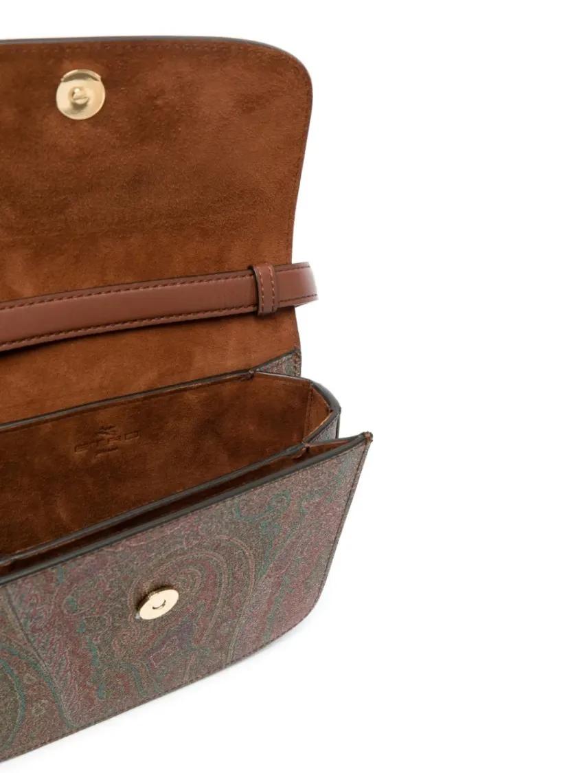 ETRO Hobo bags Paisley-Print Logo Plaque Crossbody Bag in bruin