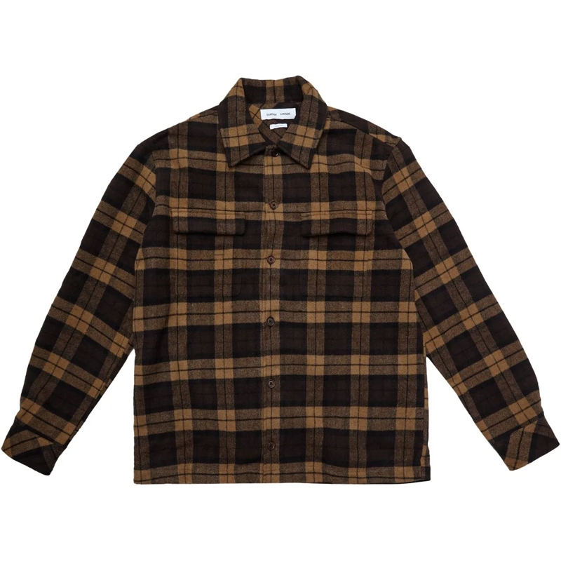 Samsøe Samsøe Legeres Oberteil Overshirt Sacastor Check Marrone/Nera schwarz