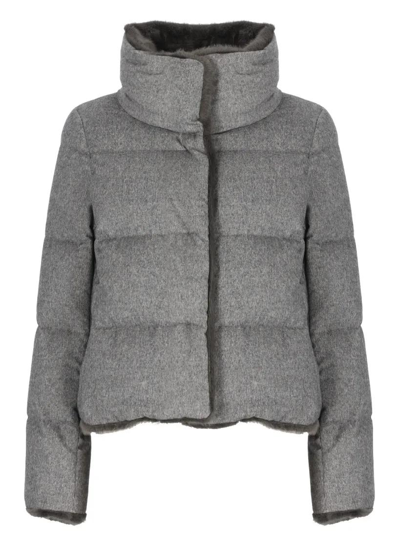 Herno - Cashmere And Silk Down Jacket - Größe 42 - grau