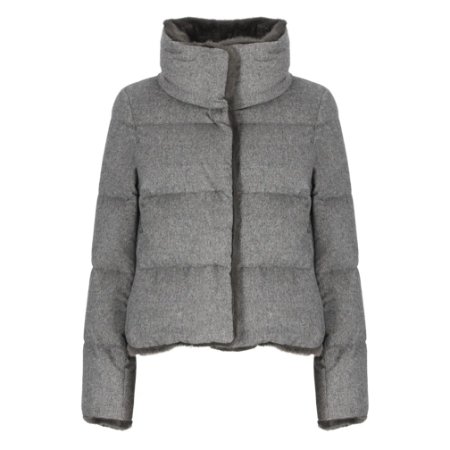 Herno Overgangsjas Cashmere And Silk Down Jacket Grey