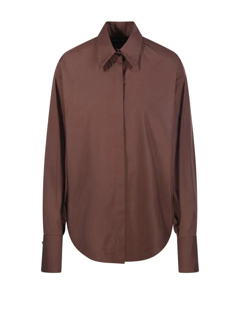 Thumbnail - Federica Tosi - Brown Over Shirt - Größe 42 - braun