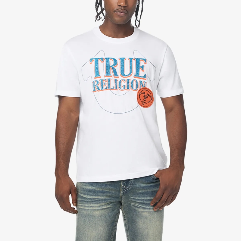 True Religion T-Shirt T-Shirt- Gerader Schnitt- Western-Logo Tee- Ru weiss(Image 6)