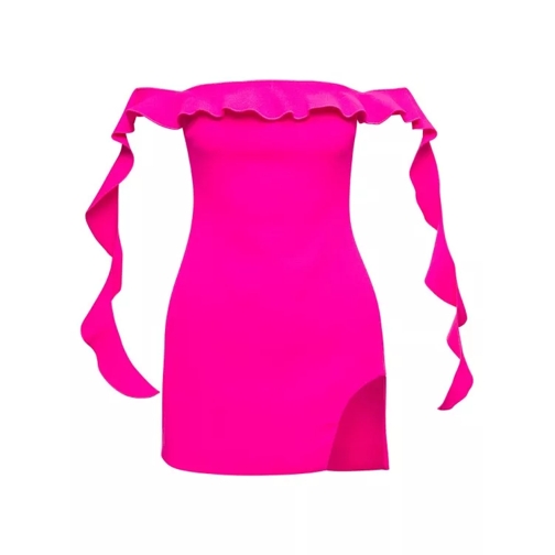 David Koma Pink Off-Shoulder Minidress With Ruches Detail In  Pink 