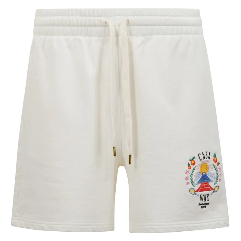 Casablanca Legere Shorts Cotton Shorts With Logo Embroidery White