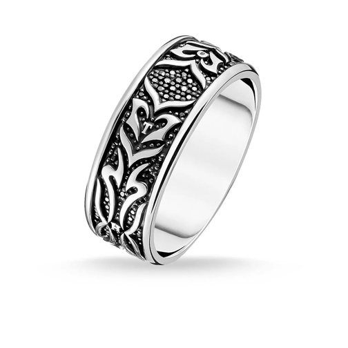 Thomas Sabo Ring Black Tiger Pattern Silver Bandring