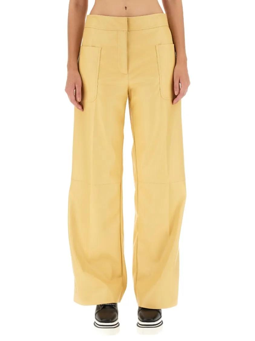 Thumbnail - Stella McCartney - High-Waisted Wide-Leg Pants With Concealed Closure - Größe 42 - gelb