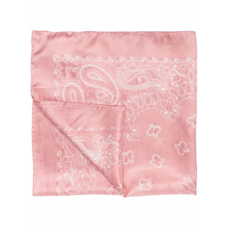 Golden Goose Lichtgewicht Sjaal Intricate Paisley Silk Scarf In Soft Pink Pink