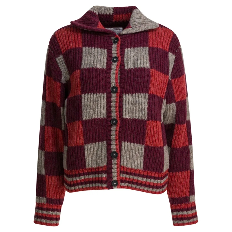 Filson Strickjacke Checkered Wool Cardigan Black