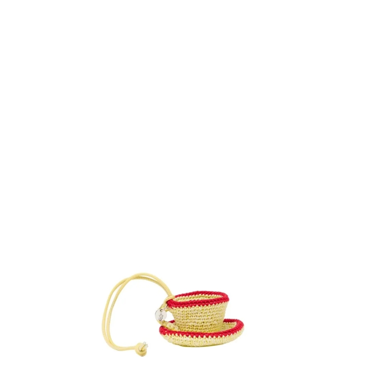 J.W.Anderson  Teacup Charm With Leather Cord And Logo Detail Neutrals